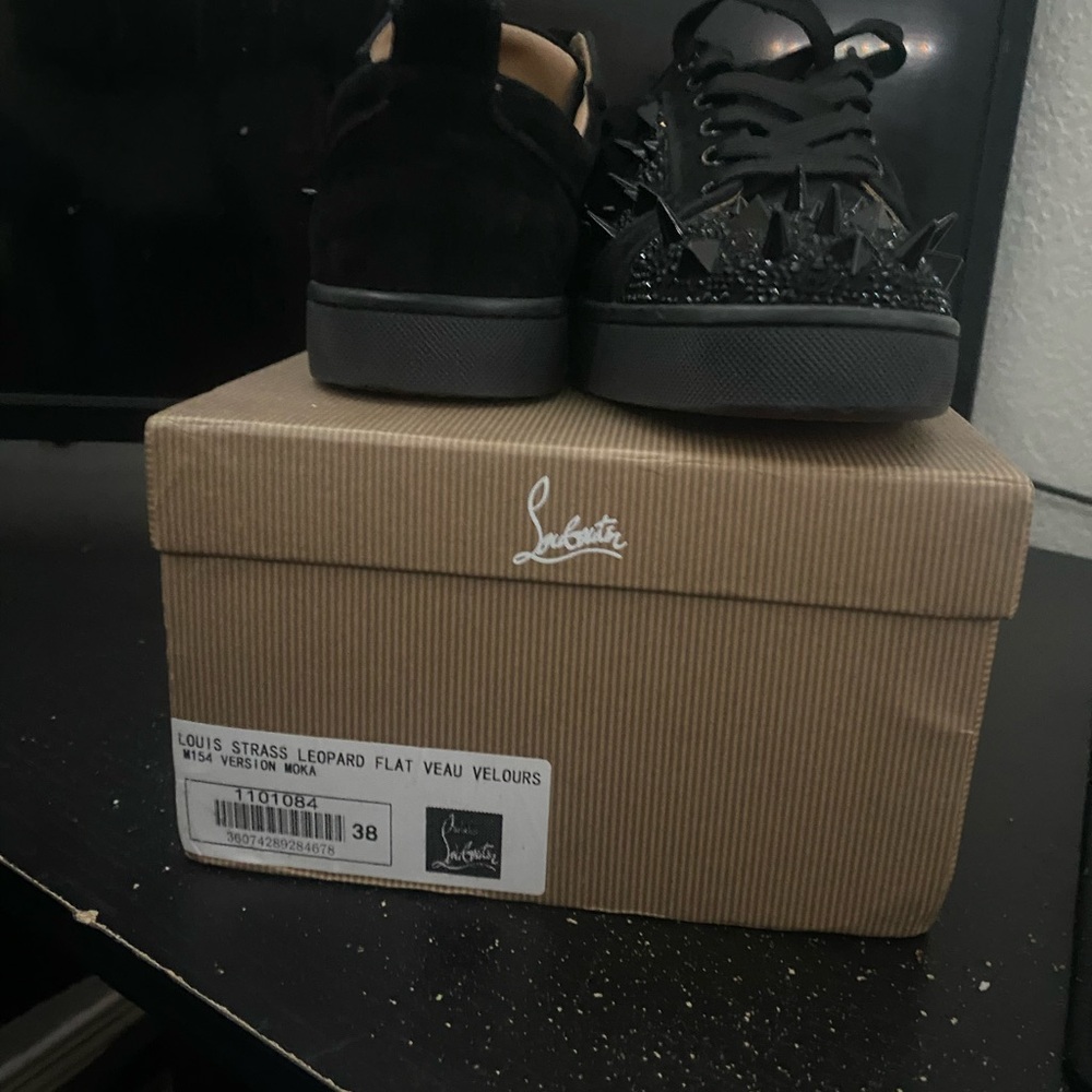 Christian Louboutin Black Spiked Low-Tops